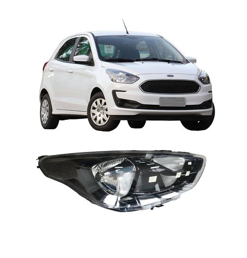 FAROL DIREITO FORD KA 2019/2022 MÁSCARA NEGRA