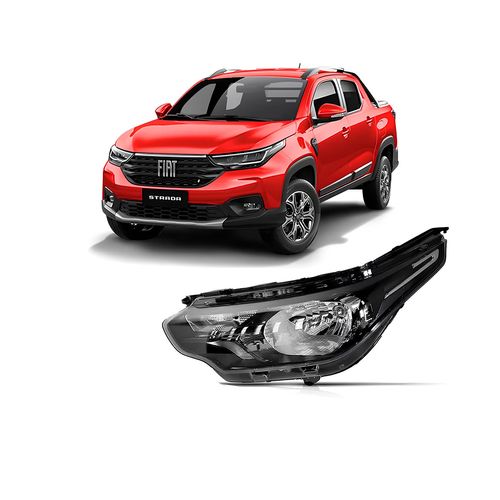 FAROL ESQUERDO FIAT STRADA 2020/2023 MANUAL SEM LED