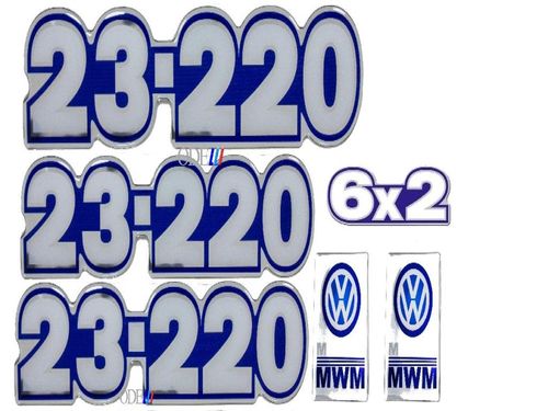 KIT EMBLEMA VW 23-220 RESINADO 02/06 (6 PEÇAS)