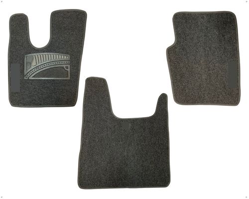 Jogo Carpete Aveludado com Velcro Cinza Com Vies Cinza para Caminhão Scania Nova R Série 5