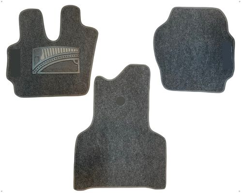 Jogo Carpete Aveludado com Velcro Cinza Com Vies Cinza para Caminhão Scania Cabine P Série 5
