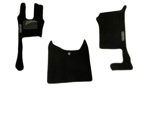 Tapete Carpete Veludo Actros Novo Preto Detalhes Bege 3 Pcs