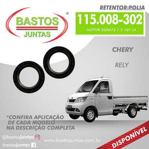 RETENTOR DE POLIA - CHERY RELY FACE S18 LINK 1.3 16V