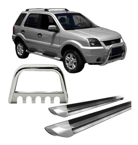 Kit Quebra Mato E Estribo Personalizado Ecosport Cromado