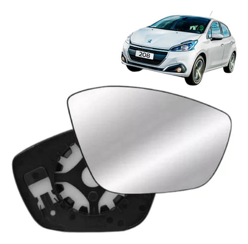 Lente Retrovisor Peugeot 2008 - 2015/2021 - Lado Motorista