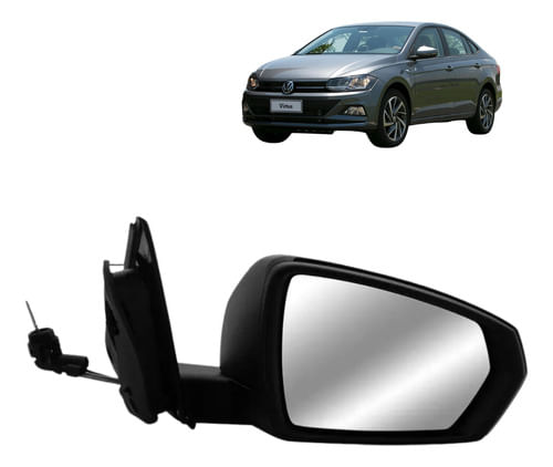 Retrovisor Polo/virtus Esquerdo Mecanico Fosco - Motorista
