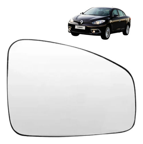 Lente Retrovisor Fluence 2010 Até 2017 - Lado Passageiro
