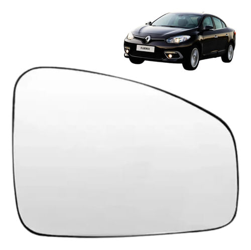 Lente Retrovisor Fluence 2010 Até 2017 - Lado Motorista