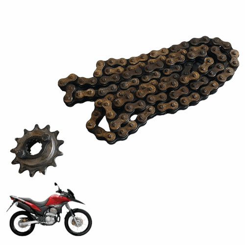 Kit Transmissão Corrente E Pinhão Honda Xre 300 09/13 Vaz