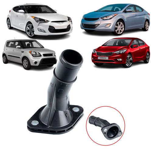FLANGE VÁLVULA TERMOSTÁTICA CRETA 1.6 16V 2017 ACIMA HB20 1.6 1.0 2013 A 2015 I30 1.6 2013 A 2016 CERATO 1.6 2014 A 2019 SOUL 1.6 2010 A 2014