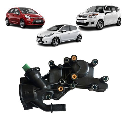 CARCAÇA VÁLVULA TERMOSTÁTICA CITROEN C3 1.5 FLEX - 2013 ACIMA PEUGEOT 208 1.5 FLEX - 2013 ACIMA