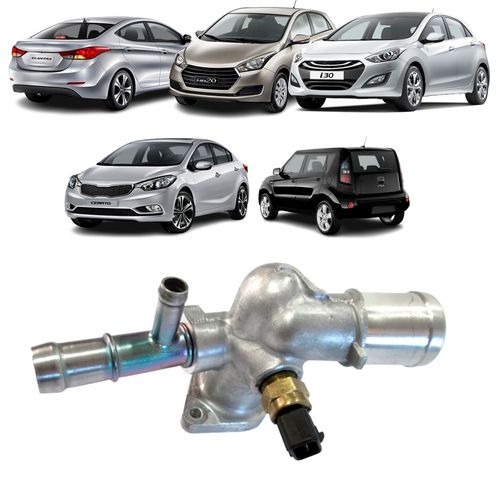 CARCAÇA VÁLVULA TERMOSTÁTICA ELANTRA 1.6 2011 A 2016 HB20 1.6 2013 A 2017 CERATO 1.6 2008 A 2019 SOUL 1.6 2010 A 2014