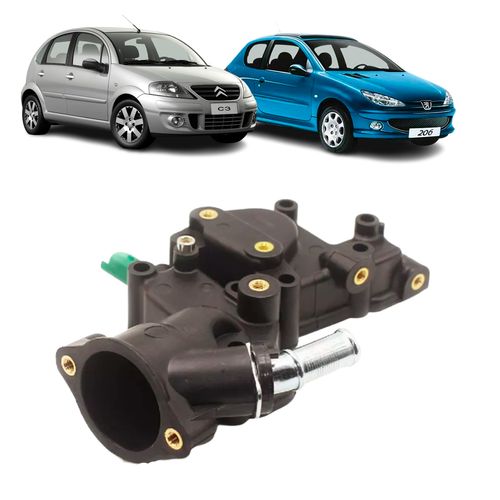 CARCAÇA VÁLVULA TERMOSTÁTICA CITROEN C3 1.0 1.4 2004 A 2013 PEUGEOT 206 207 1.4 2005 A 2013