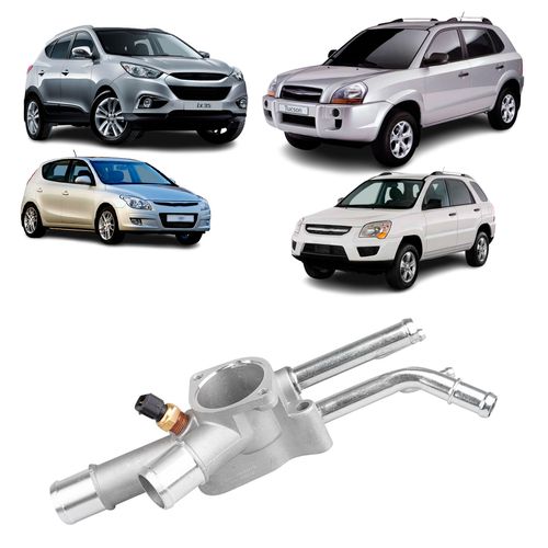 CARCAÇA VÁLVULA TERMOSTÁTICA SPORTAGE 2.0 16V - 2006... SOUL 1.6 16V - 2009... I30 2.0 16V - 2010... TUCSON 2.0 16V - 2005...