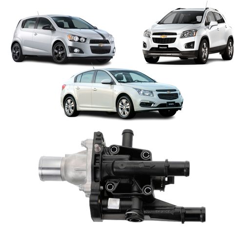 VÁLVULA TERMOSTÁTICA CHEVROLET CRUZE TRACKER 1.8 16V FLEX (ECOTEC) - 2012 A 2016 SONIC 1.6 16V (ECOTEC) - 2012 A 2014