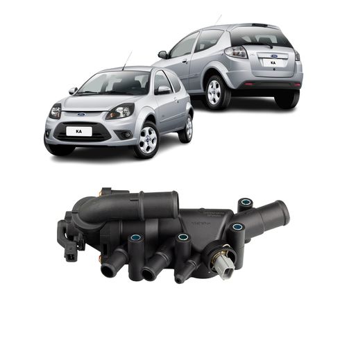 VÁLVULA TERMOSTÁTICA COM CARCAÇA FORD KA 1.0 1.6 8V FLEX - 2008 A 2013 COURIER 1.6 FLEX - 2007 A 2013