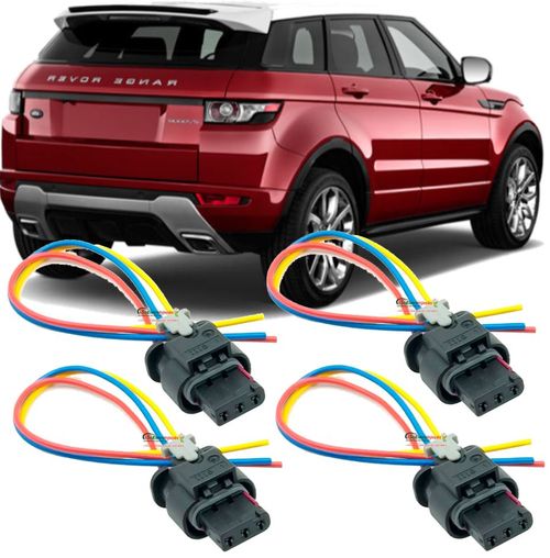 Kit 4 Plugs Conectores para o Sensor de Estacionamento Volvo Xc60 e Evoque 2011 a 2016