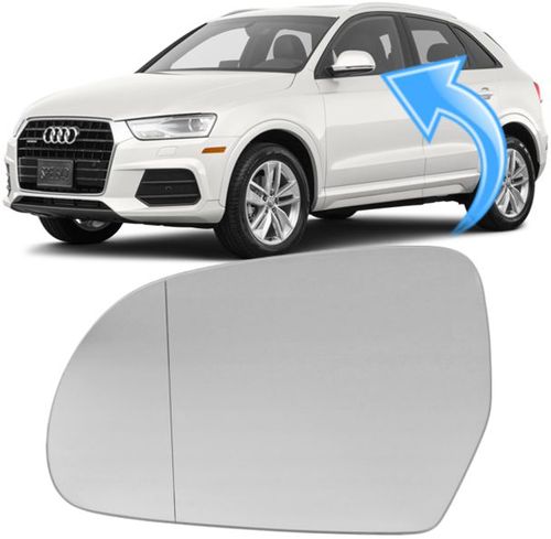Lente do Espelho Retrovisor Audi Q3 1.4 e 2.0 de 2012 À 2019 - Ld Esquerdo