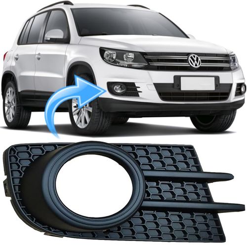 Grade Farol de Milha Preta Tiguan 2.0 Tsi de 2012 À 2017 - Direito