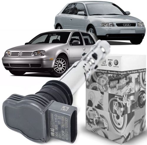 Bobina De Ignicao Golf Gti 1.8 20v Turbo Audi A3 E A4 1.8 Turbo 180cv - 06a905115 Original
