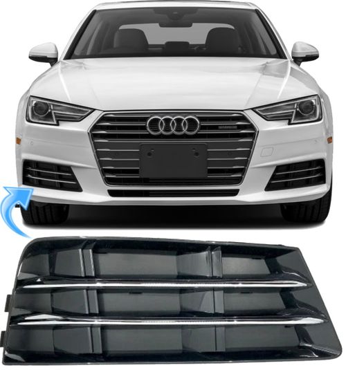 Grade Moldura Cromada do Parachoque Audi A4 B9 2.0 Tfsi de 2016 À 2019 - Direito