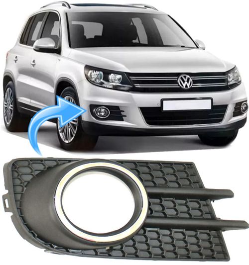 Grade Farol de Milha Aro Cromado Tiguan 2.0 Tsi de 2012 À 2017 - Direito