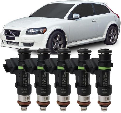 Kit 5 Bicos Injetores Volvo C30 S40 T5 2.5 5Cc de 2006 À 2013 - 0280158096