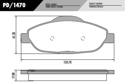 Pastilha de freio dianteiro pd1470 c4, peugeot 308, 408 / UN / Frasle