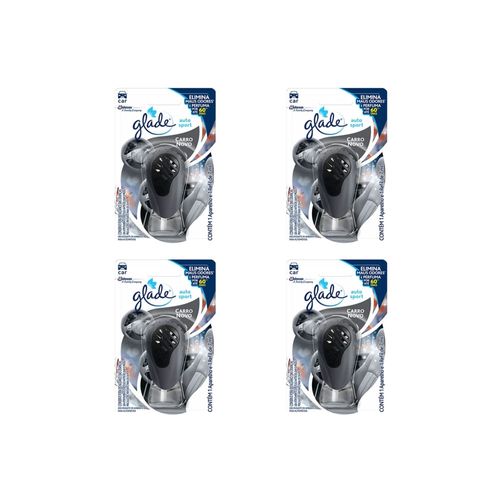 Kit 04 aromatizante automotivo auto sport carro novo aparelho completo 7ml - Glade