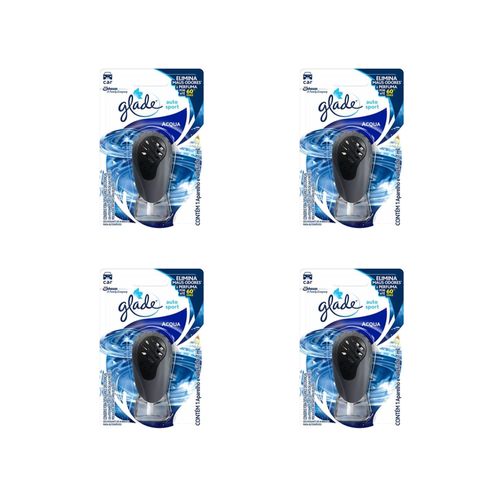 Kit aromatizador Auto Sport acqua aparelho completo 7ml 4 un - Glade
