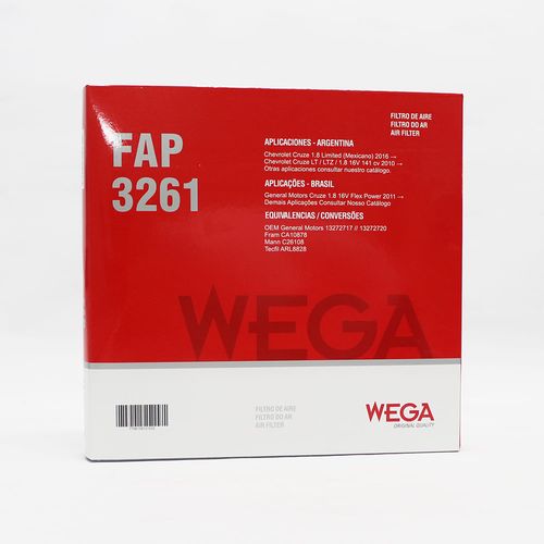 filtro de ar do motor fap 3261 cruze 1.8     / UN / Wega