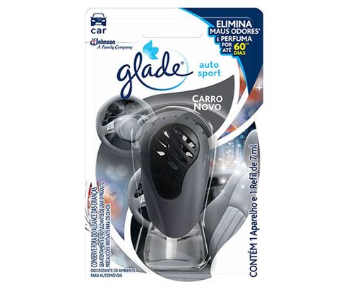 Aromatizante automotivo glade auto sport carro novo aparelho completo, 7ml/ johnson - Glade