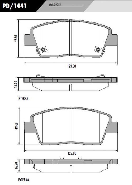 Pastilha de freio dianteiro fras-le pd1441 hyundai, hb20 / UN / Frasle