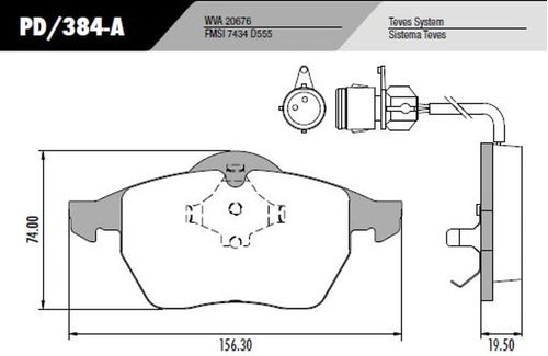 Pastilha de freio dianteiro pd384 a3 beetle bora passat / UN / Frasle