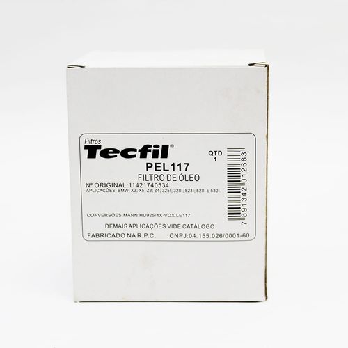 Filtro Óleo Tecfil pel117 11421427908 - hu925/4x