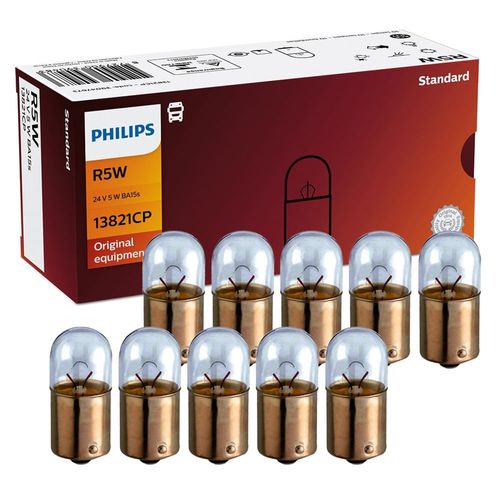 Lâmpada de farol automotivo standard rw5 24v 5w 13821cp 10 unidades / UN / Philips