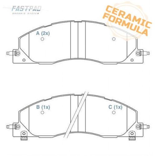 Pastilha de Freio Ceramica Dianteira Dodge Ram 2500 2009 2010 2011 2012 2013 2014 2015 2016 2017 2018 2019