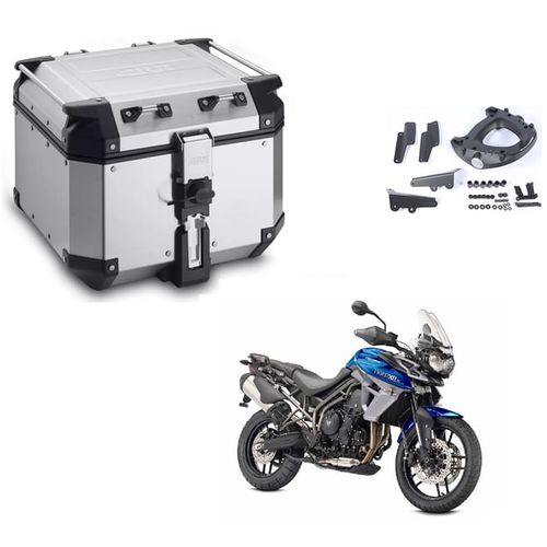 Combo Bau Outback 42 Polido + Suporte Bau Sr6401 Tiger800
