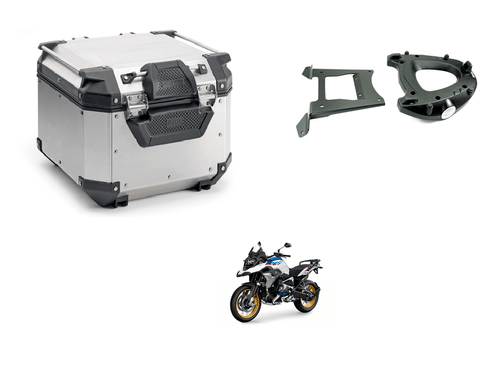 Combo Bau Outback 42 Polido + Suporte Bau Sr5108 + Encosto E173 - Bmw R1200/1250