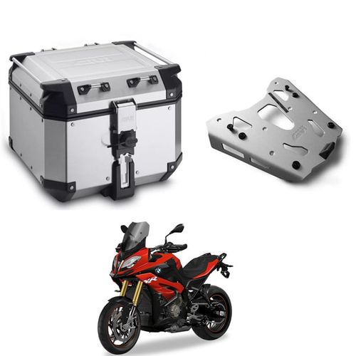 Combo Bau Outback 42 Polido + Suporte Bau Sra5119 Bmw S1000 Xr
