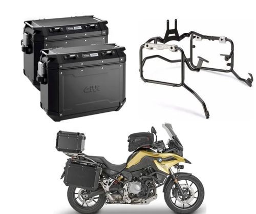 Combo Bau Lateral Outback  Preto + Suporte Pl5127cam F750 / F850 Gs