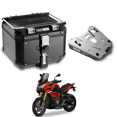 Combo Bau Outback 42 Preto + Suporte Bau Sra5119 Bmw S1000 Xr
