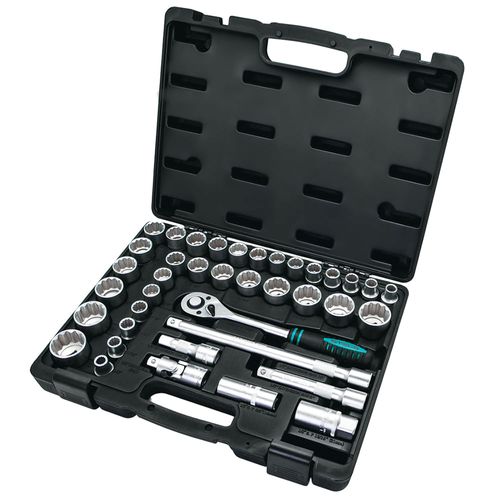 Jogo de Soquete Estriado Encaixe 1/2 - 10 a 32 mm e 3/8 a 1 -3/16" com 39 peças - 135789 - STELS
