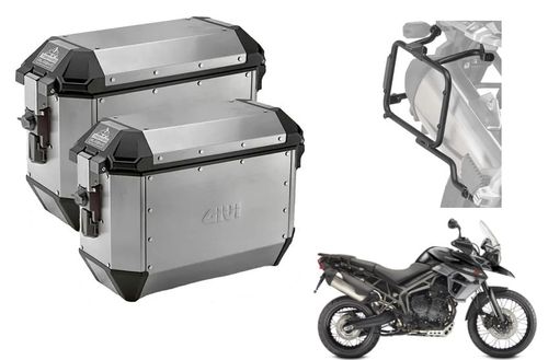 Combo Bau Lateral Alaska + Suporte Plr6403 Tiger 1200 Até 2015