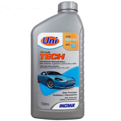 Óleo Lubrificante do Motor Uni Tech API SL 15W40 Semissintético 1L