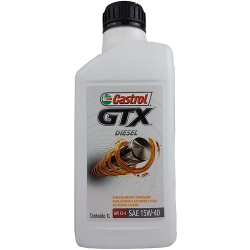 Óleo Lubrificante do Motor Castrol Gtx Diesel Top Turbo 15W40 CI-4 - 1L