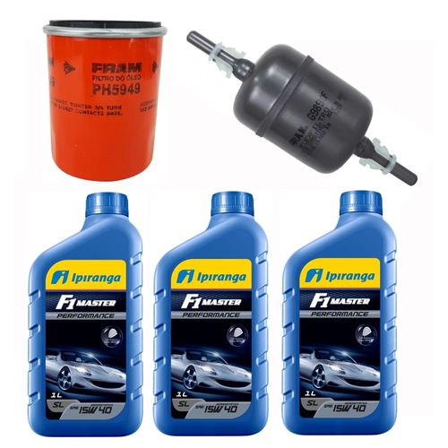 Kit Revisão 3 Litros Óleo 15W40 Ipiranga + Filtro Óleo e Combustível Palio Siena Strada Punto Idea Doblo Uno Fiorino Motores Fire Inclusive Flex