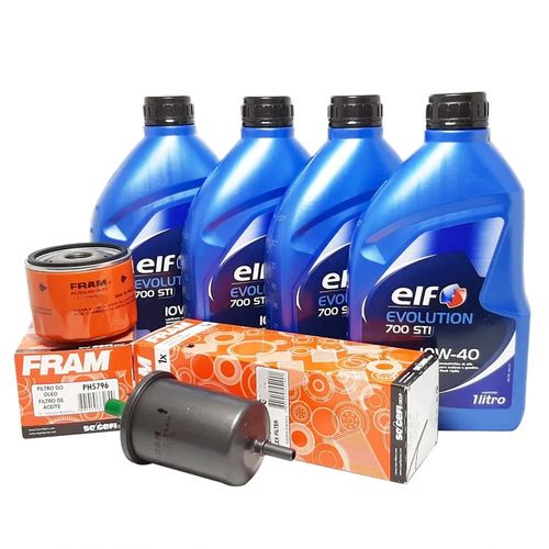 Kit Revisão 4 Litros Óleo Elf 10W40 Semissintético 1 Filtro Óleo 1 Filtro Combustível Clio Kangoo Symbol Motor 1.6 Todos