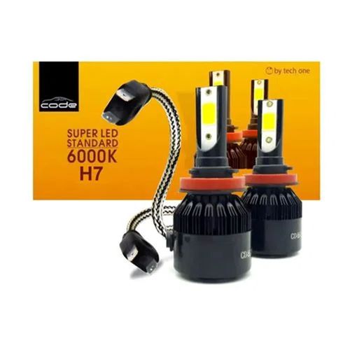 Kit Lâmpada Super Led Standard 6000K H7 Code - Tech One