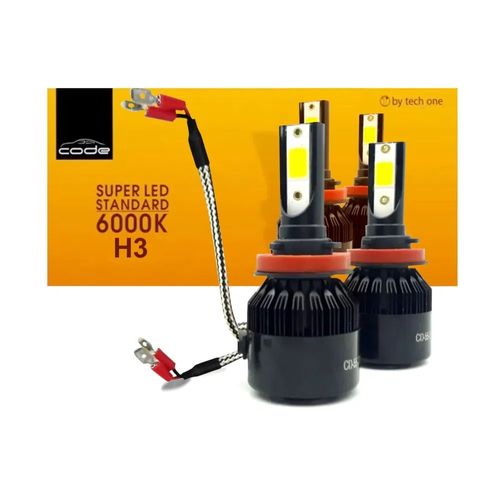 Kit Lâmpada Super Led Standard 6000K H3 Code - Tech One